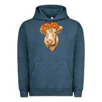 Pigment Midnight Navy Charolais Cow Urban Hoodie - RanaPortraitStore