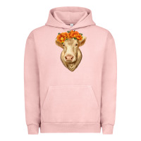 Pigment Salmon Charolais Cow Urban Hoodie - RanaPortraitStore
