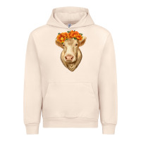 Sandshell Charolais Cow Urban Hoodie - RanaPortraitStore