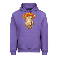 Tulip Charolais Cow Urban Hoodie - RanaPortraitStore