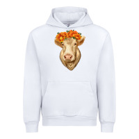 White Charolais Cow Urban Hoodie - RanaPortraitStore