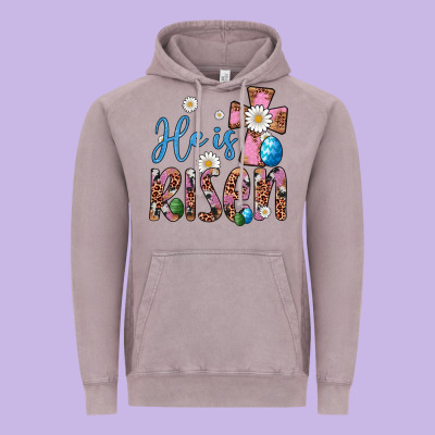 He Is Risen Cross Vintage Hoodie Designed By Artiststas