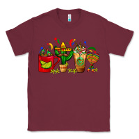Burgundy Mexico Coffee Cups With Cactus Sombrero And Maraca Classic Tee - FaDigitalArtStudio