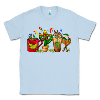 Dusty Blue Mexico Coffee Cups With Cactus Sombrero And Maraca Classic Tee - FaDigitalArtStudio