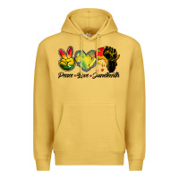 Antique Gold peace love juneteenth Premium Hoodie - BarkalooDesign