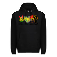 Black peace love juneteenth Premium Hoodie - BarkalooDesign