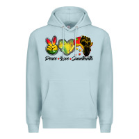 Blue Mist peace love juneteenth Premium Hoodie - BarkalooDesign