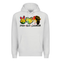 Dove Grey peace love juneteenth Premium Hoodie - BarkalooDesign