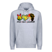 Heather Grey peace love juneteenth Premium Hoodie - BarkalooDesign