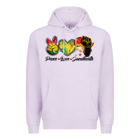 Lilac peace love juneteenth Premium Hoodie - BarkalooDesign