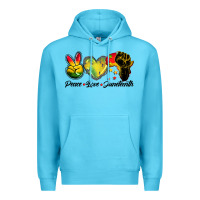 Ocean Blue peace love juneteenth Premium Hoodie - BarkalooDesign