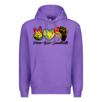 Purple peace love juneteenth Premium Hoodie - BarkalooDesign