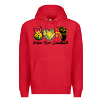 Red peace love juneteenth Premium Hoodie - BarkalooDesign