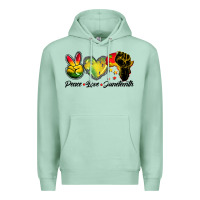 Seafoam peace love juneteenth Premium Hoodie - BarkalooDesign