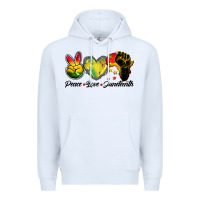 White peace love juneteenth Premium Hoodie - BarkalooDesign