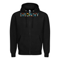 Black granny cowhide sunflower Zipper Hoodie - Jasminsmagicworld