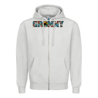 Dove Grey granny cowhide sunflower Zipper Hoodie - Jasminsmagicworld