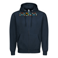 Navy granny cowhide sunflower Zipper Hoodie - Jasminsmagicworld