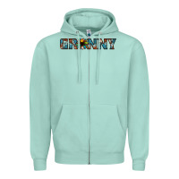 Seafoam granny cowhide sunflower Zipper Hoodie - Jasminsmagicworld