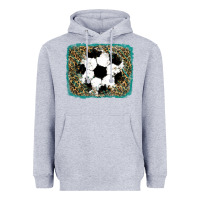 Heather Grey glitter football leopard Heavyweight Hoodie - RanaPortraitStore