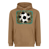Toasted Coconut glitter football leopard Heavyweight Hoodie - RanaPortraitStore