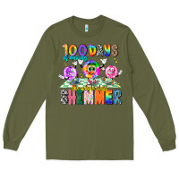 Army Green 100 Days Of Making The Whole Class Shimmer Long Sleeve Tee - CowhideDigitalArt