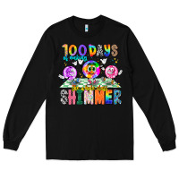 Black 100 Days Of Making The Whole Class Shimmer Long Sleeve Tee - CowhideDigitalArt