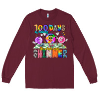 Burgundy 100 Days Of Making The Whole Class Shimmer Long Sleeve Tee - CowhideDigitalArt