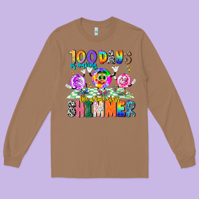 100 Days Of Making The Whole Class Shimmer Long Sleeve Tee Designed By Cowhidedigitalart