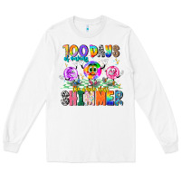 White 100 Days Of Making The Whole Class Shimmer Long Sleeve Tee - CowhideDigitalArt