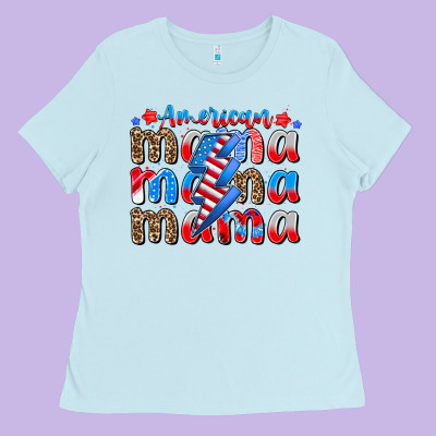 American Mama Ladies Tee Designed By Cowhidedigitalart