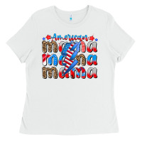 White american mama Ladies Tee - CowhideDigitalArt