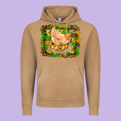 St Patricks Day Farm Chicken Gold Eggs Leopard Serape Glitter Vintage Hoodie Designed By Artiststas
