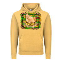 Vintage Mustard st patricks day farm chicken gold eggs leopard serape glitter Vintage Hoodie - Artiststas