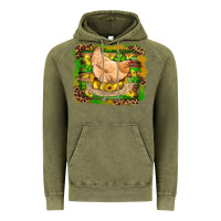 Vintage Olive st patricks day farm chicken gold eggs leopard serape glitter Vintage Hoodie - Artiststas