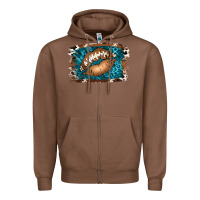 Chestnut Football Lips Zipper Hoodie - Jasminsmagicworld