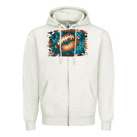Oatmeal Heather Football Lips Zipper Hoodie - Jasminsmagicworld