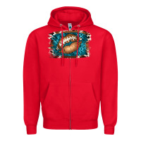Red Football Lips Zipper Hoodie - Jasminsmagicworld