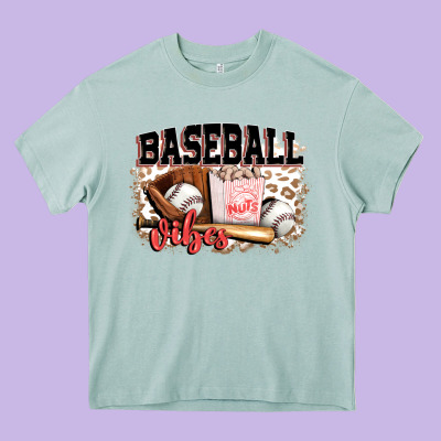 Baseball Vibes Heavy Core Tee Designed By Fadigitalartstudio
