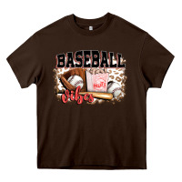 Chocolate Brown baseball vibes Heavy Core Tee - FaDigitalArtStudio