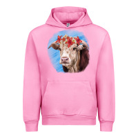 Fuchsia Pink Hereford Bull Urban Hoodie - RanaPortraitStore