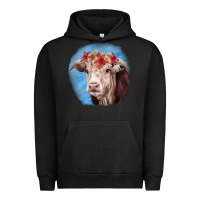 Pigment Black Hereford Bull Urban Hoodie - RanaPortraitStore