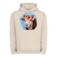 Pigment French Oak Hereford Bull Urban Hoodie - RanaPortraitStore