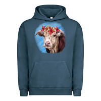 Pigment Midnight Navy Hereford Bull Urban Hoodie - RanaPortraitStore