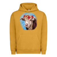 Pigment Peanut Butter Hereford Bull Urban Hoodie - RanaPortraitStore