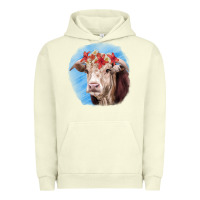 Pigment Pistachio Hereford Bull Urban Hoodie - RanaPortraitStore