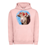 Pigment Salmon Hereford Bull Urban Hoodie - RanaPortraitStore