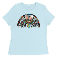 Baby Blue easter rainbow Ladies Tee - CowhideDigitalArt