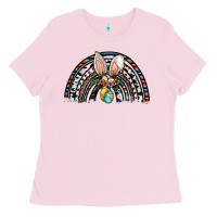 Bubblegum Pink easter rainbow Ladies Tee - CowhideDigitalArt