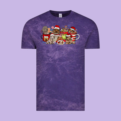 Christmas Dog Coffee Vintage Tee Designed By Cowhidedigitalart